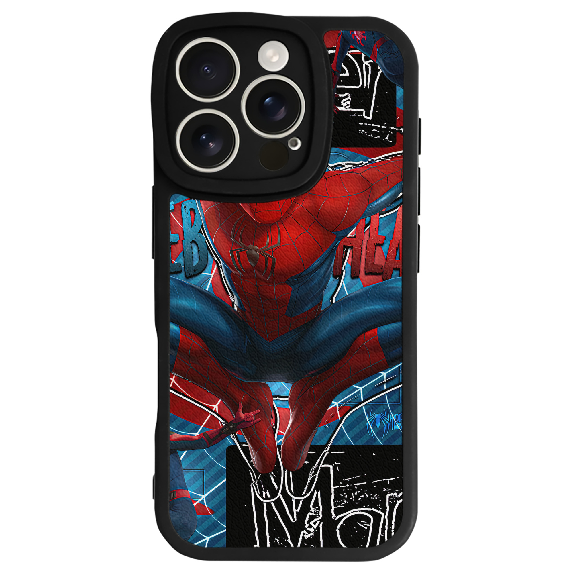 Spider Man スパイダーマン 【iPhone 16シリーズ対応】シリコンスマホケース（レザー調） 材質：シリコン